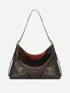 Givenchy Medium Voyou Calfskin Shoulder Bag With Buckle Fastening In Brown