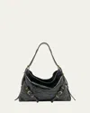 Givenchy Voyou Medium Bag In Embossed Leather In Black