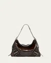 Givenchy Voyou Medium Buckle Shoulder Bag In Shiny Leather In Ebony Brown
