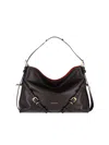 Givenchy Medium Voyou Calfskin Shoulder Bag With Buckle Fastening In Blue
