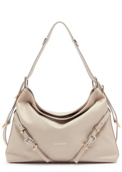 Givenchy Voyou Medium Leather Shoulder Bag In Beige