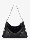 Givenchy Women Voyou Medium Leather Shoulder Bag In Black