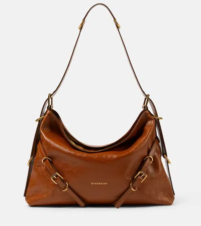 Givenchy Voyou Medium Leather Shoulder Bag In Brown