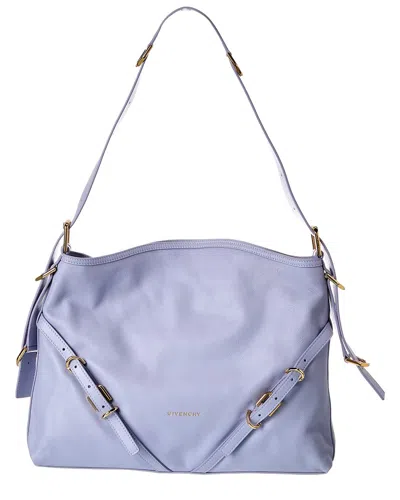 Givenchy Voyou Medium Leather Shoulder Bag In Purple