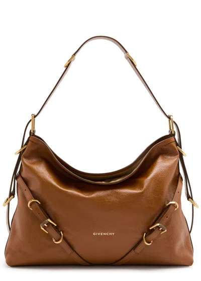 Givenchy Voyou Medium Leather Shoulder Bag In Tan