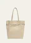 Givenchy Voyou Medium North-south Tote Bag In Tumbled Leather In Natural Beige