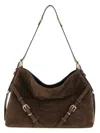 Givenchy Medium Suede Handbag With Structured Design In Brown
