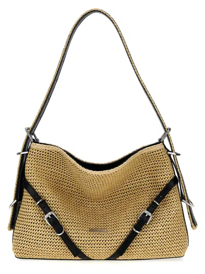 Givenchy Medium Woven Shoulder Bag With Adjustable Strap In Cream