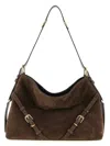Givenchy Womens Ebony Brown Silver Voyou Medium Suede Shoulder Bag In Brown