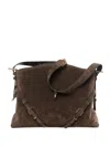 Givenchy Medium Suede Handbag With Structured Design In Brown