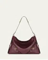Givenchy Voyou Medium Shoulder Bag In Shiny Leather In Burgundy