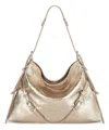 Givenchy Medium Voyou Metallic Leather Hobo Bag In Gold