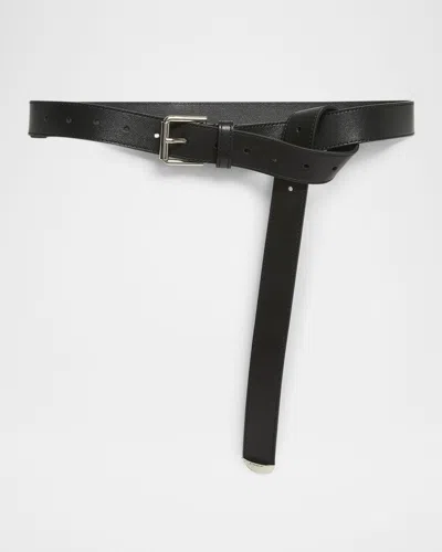 Givenchy Voyou Metal Buckle Leather Belt In Black