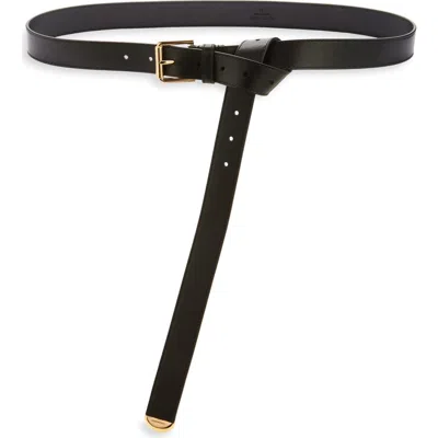 Givenchy Voyou Metal Tip Leather Belt In Black