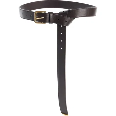 Givenchy Voyou Metal Tip Leather Belt In Brown