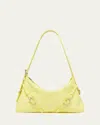 Givenchy Voyou Mini Curved Leather Shoulder Bag In Yellow
