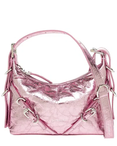 Givenchy Voyou Mini Leather Crossbody In Pink