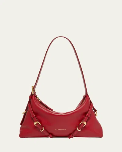 Givenchy Voyou Mini Shoulder Bag In Shiny Leather In Red