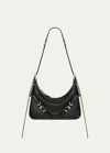 Givenchy Voyou Mini Shoulder Bag In Tumbled Leather In Black