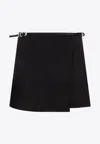 Givenchy Black Acetate Mini Wrap Voyou Skirt In Black