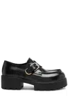 Givenchy Voyou Monk Crystal-embellished Leather Platform Loafers In Black