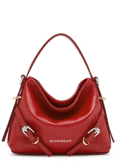 Givenchy Voyou Nano Grained-leather Top Handle Bag In Red