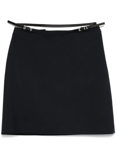 Givenchy Voyou Night Blue Short Skirt Heb Logo In Black