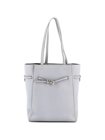 Pre-owned Givenchy Voyou North South Leather Small Tote Bag In Gray