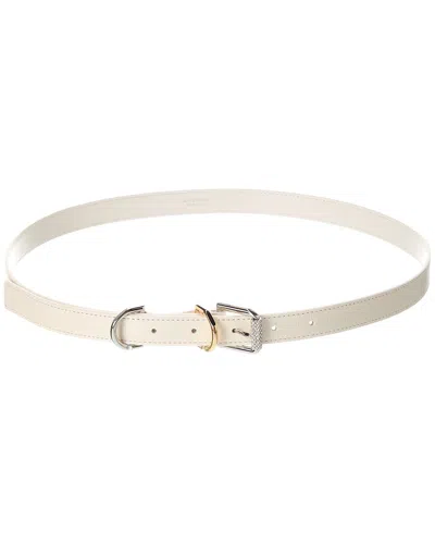 Givenchy Voyou One Buckle Leather Belt In Neutral