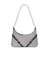 Givenchy Voyou Party Bag In Black Satin With Rhinestones In Black