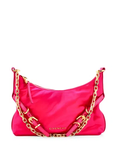 Pre-owned Givenchy Voyou Party Satin With Leather Mini Shoulder Bag In Pink