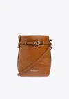 Givenchy Voyou Phone Holder In Calf Leather In Brown