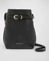 Givenchy Voyou Phone Pouch Bucket Bag In Shiny Tumbled Leather In Black