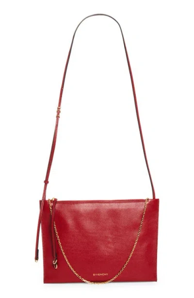 Givenchy Voyou Pochette Leather Shoulder Bag In Red