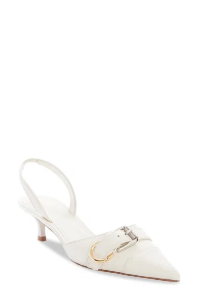 Givenchy Voyou Leather Buckle Slingback Pumps In Ivory