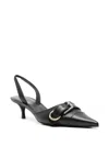 Givenchy Voyou Buckled Textured-leather Slingback Pumps In Black