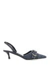 Givenchy Voyou Denim Buckle Slingback Pumps