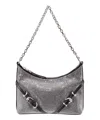 Givenchy Voyou Party Bag In Black Satin With Rhinestones In Black
