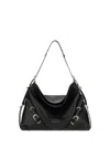 Givenchy Womens Voyou Medium Leather Shoulder Bag Black In Black