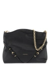 Givenchy Hammered Leather Shoulder Bag With Logo On The Front And Metal Details In Black