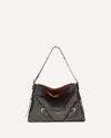 Givenchy Medium Voyou Calfskin Shoulder Bag With Buckle Fastening In Brown