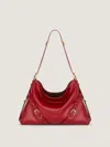 Givenchy Voyou Medium Grained Leather Shoulder Bag In Red