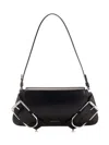 Givenchy Voyou Shoulder Flap Bag In Box Leather In Black
