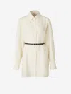 Givenchy Voyou Silk Blouse In Adjustable And Removable Satin Belt With Logo-engraved Metal Buckles