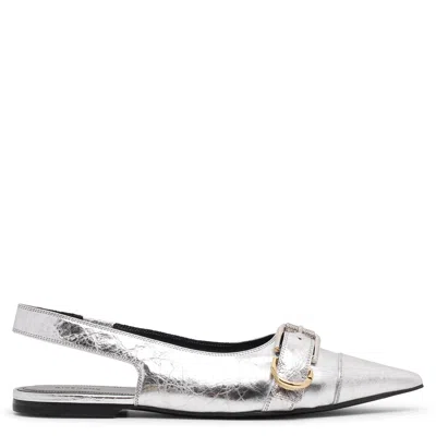 Givenchy Voyou Metallic Buckle Slingback Ballerina Flats