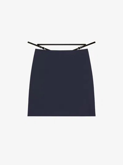 Givenchy Voyou Skirt In Wool And Mohair In Blue
