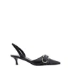 Givenchy Voyou Buckled Textured-leather Slingback Pumps In Black