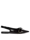 Givenchy Women Voyou Leather Slingback Flats In Black