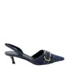 Givenchy Voyou Denim Buckle Slingback Pumps In Black