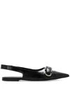 Givenchy Women Voyou Leather Slingback Flats In Black